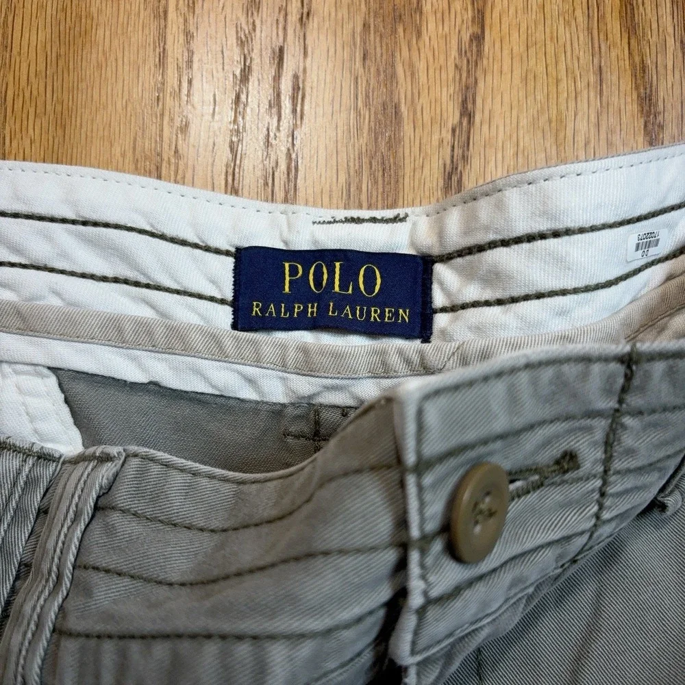 Polo Ralph Lauren Cargo Shorts Mens 38 Grey Classic Chino Flat Front